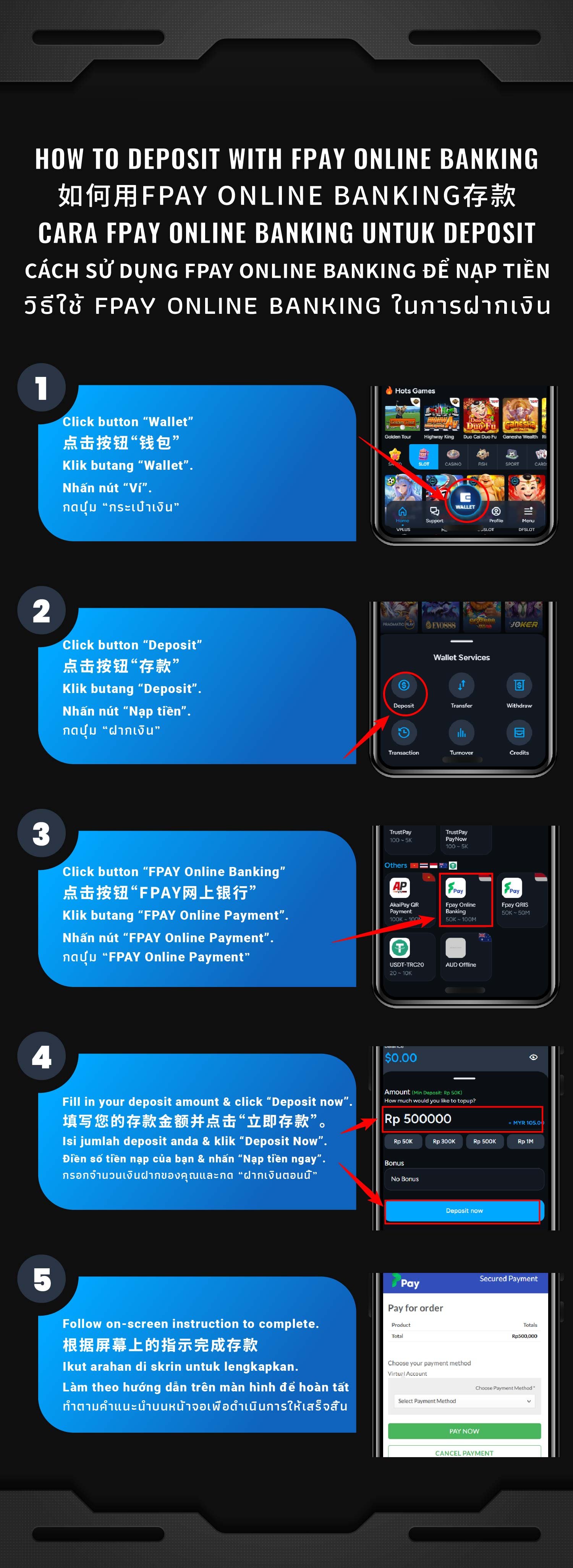 Illustrated step-by-step AiPLAY guide: Fpay Online Bank IN